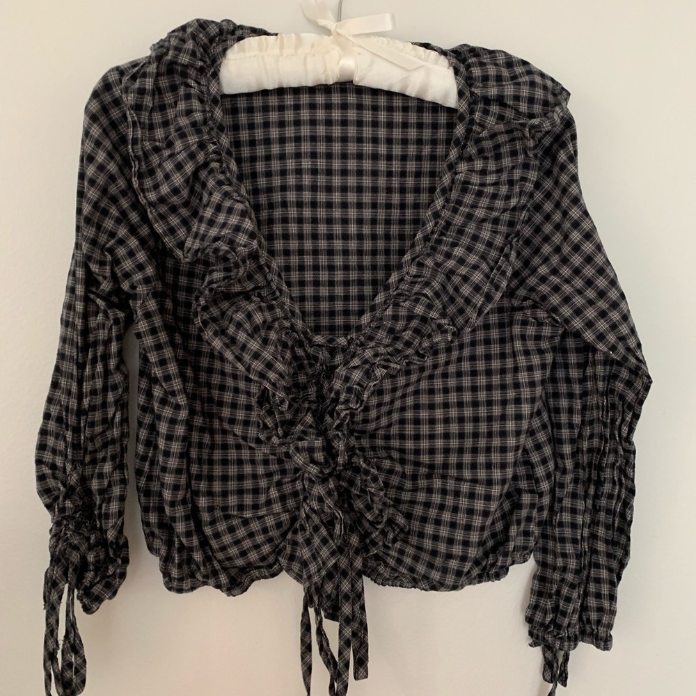 BB DAKOTA plaid ruffle top